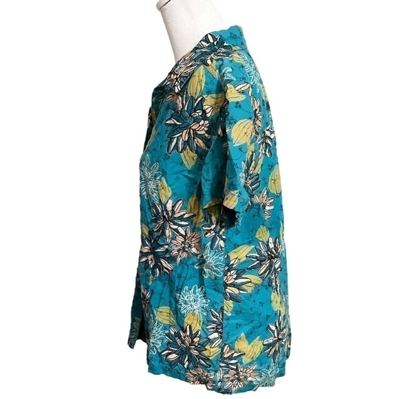 CAPPAGALLO Hawaiian Inspired Button Up Women’s Tee Size L - Picture 7 of 14